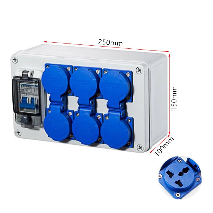 Outdoor rainwater socket Three holes 220V/ 10A home wall mounted multi-function outdoor socket box electric car charging
