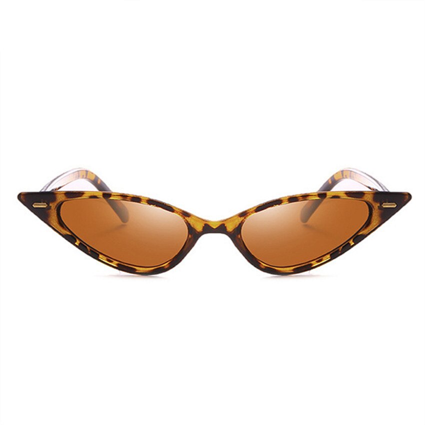 Vintage cat eye solbriller kvinder luksus små cateyes solbriller retro damer solbriller pink leopard briller