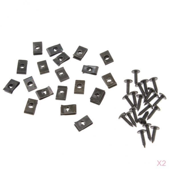 40x metalbeslag u-type clips og skruer holdernitter til bilkofanger