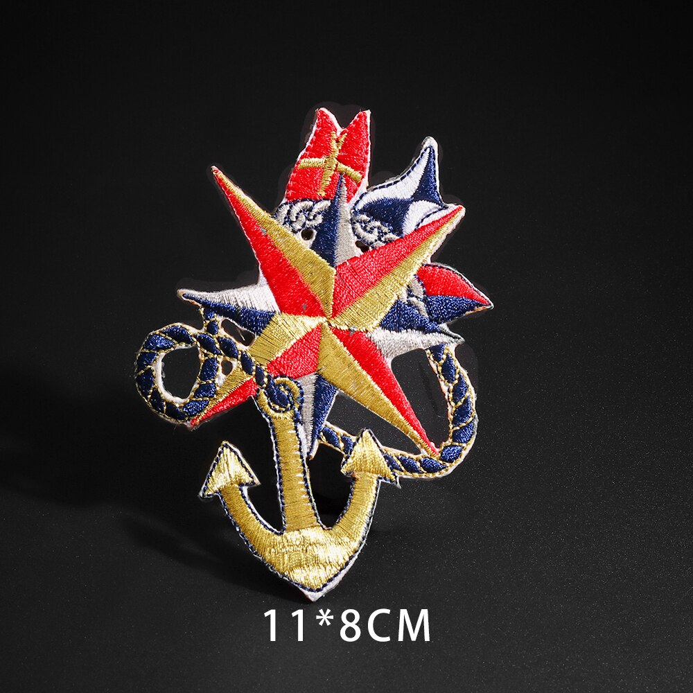 Piratenschip Badges Zeilen Serie Patches Voor Kleding Ijzer Op Anker Geborduurde Applique Badges Diy Kleding Accessoire: N5-BT4122