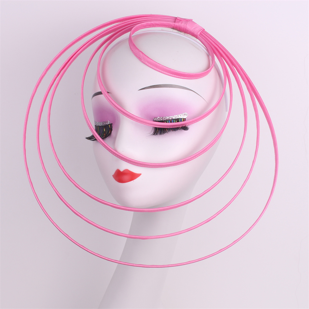 Royal Ascot Luxury Fascinator Hat Women Wedding Headpiece Mesh Hat Formal Event Pillbox Fascinator Hats Ladies Mariage Millinery: Pink