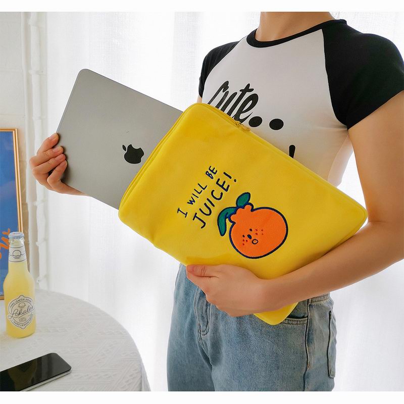Bentoy Milkjoy cute orange Handbag 10.5 11inch Mac ipad Case Holder Cute Korea iPad Bags Cotton Soft Travel Business