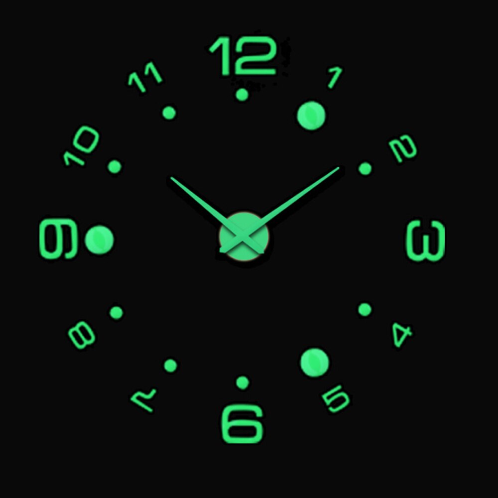3D Lichtgevende Wandklok Grote Diy Klok Acryl Muurstickers Woonkamer Quartz Naald Horloge Home Decor Reloj De Pared: L