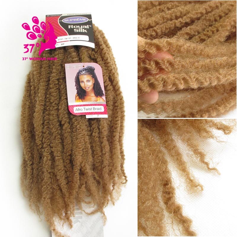 Dream ice's ombre jumbo marley hæklet fletning hår syntetisk krøllet marley hair extensions til fletning af hår: #27