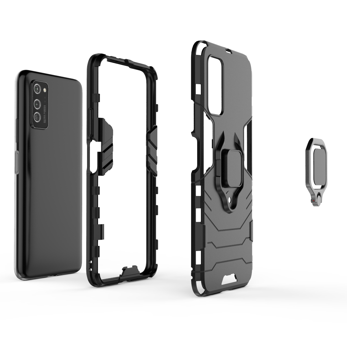 Funda de armadura a prueba de golpes para Honor Play, 9A, 8A, 6T, 5T, 4, 4T, 3, 3E Lite, V40, V30, V20, V10 Pro, 4G, 5G, soporte de anillo de Metal