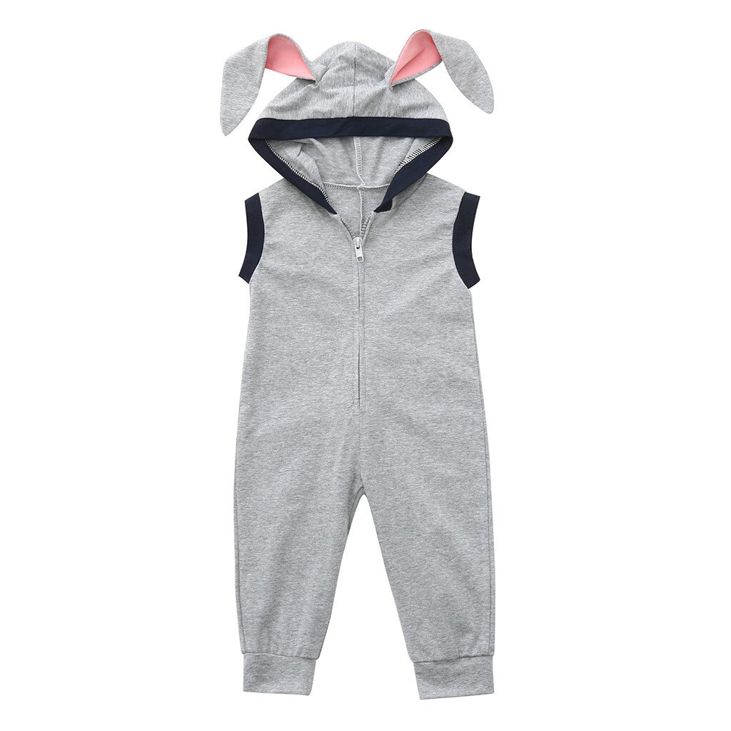 Arloneet Peuter Kid Baby Meisje Jongen Mouwloos Bunny Konijn Pasen Romper Jumpsuit Kleding Zachte Hand Gevoel Kostuums 19Apr26 P35: 24M
