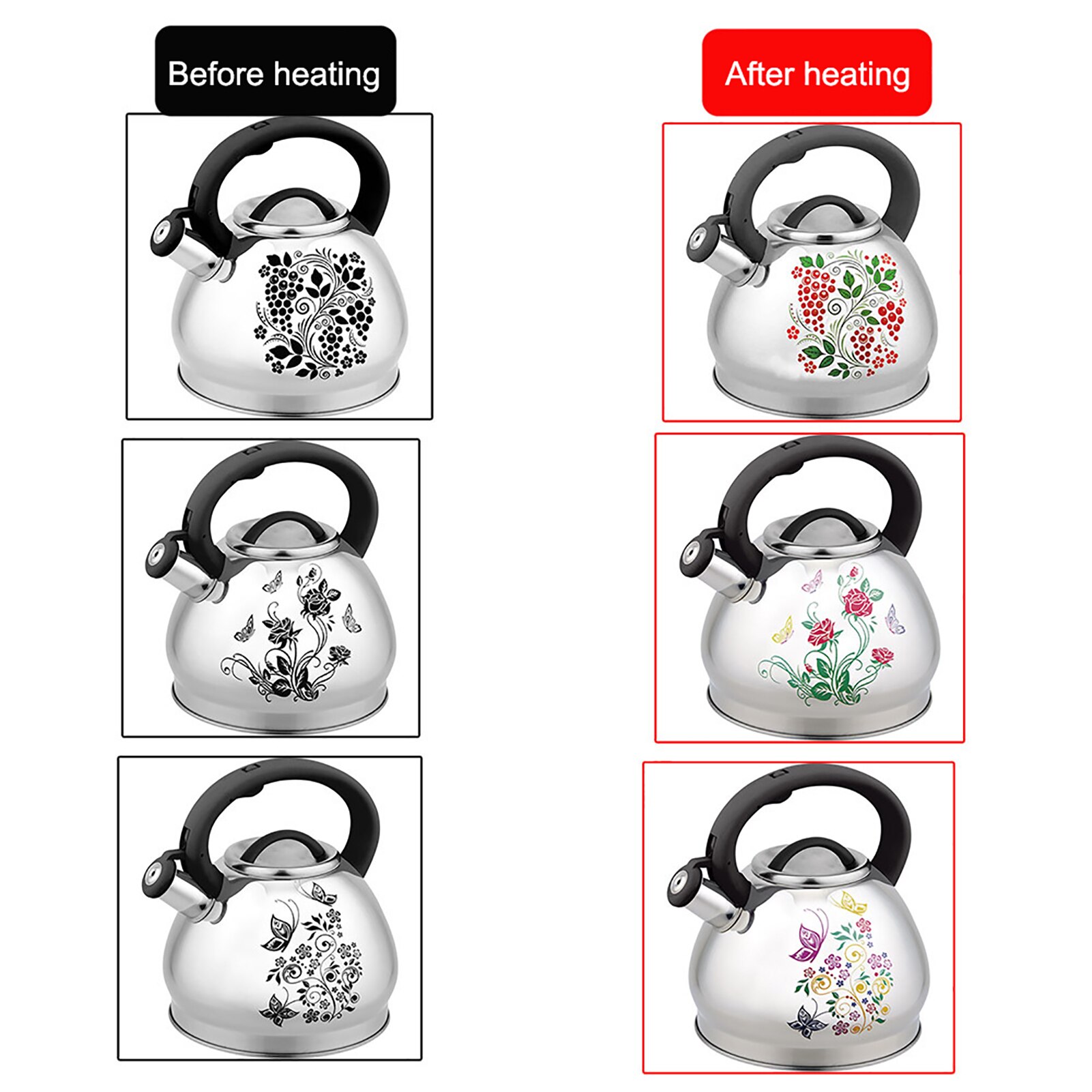 3L Teapot Stainless Steel Kettle High Whistling Pot Cooker Automatic Whistle Is Loud Enough Suitable For Gas Electric