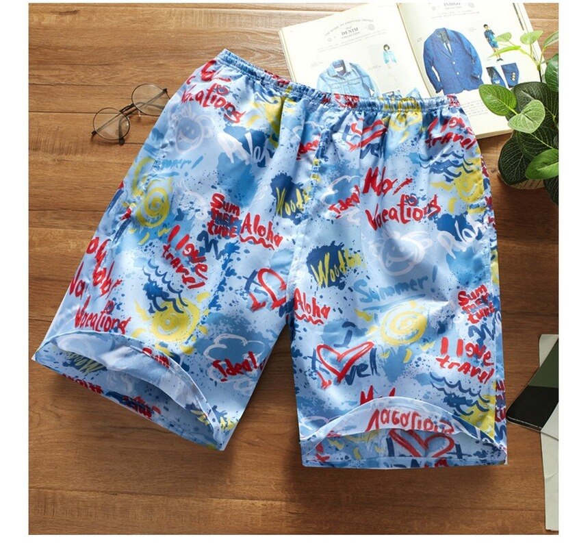 men's beach shorts swimming trunks loose casual swimming trunks quick-drying summer surfing swimwear beach shorts