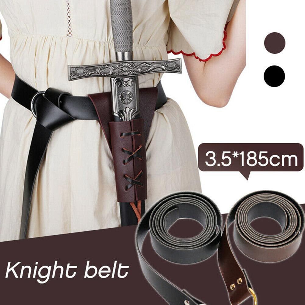 Vintage Medieval Renaissance Ring Belt Pirate Viking Steampunk Waist Accessories Leather Cosplay Horseman Knights Belt C5G3