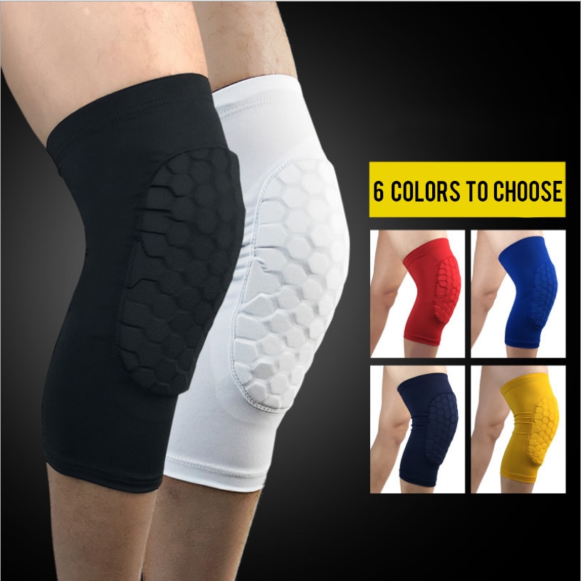 Basketbal sport kniebeschermers honingraat sportveiligheid volleybal kniebeschermers compressiekousen kniebandages brace bescherming voetbal 1pc