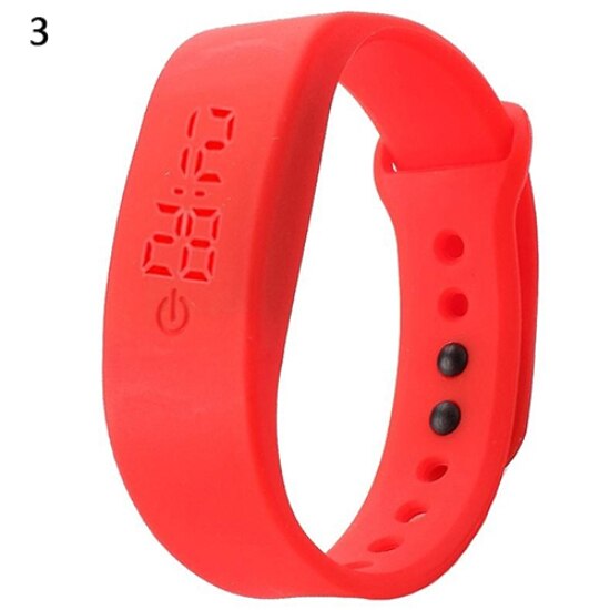 Sales! Aankomst Vrouwen Mannen Siliconen Band Band Digitale Led Display Armband Pols Sport Horloge: Rood