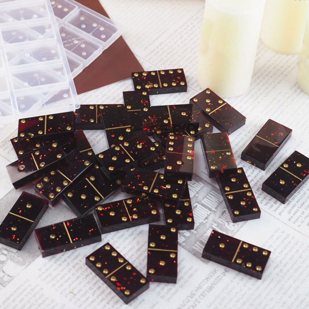 domino gry formy 2 sztuk domino kształt silikonowe formy epoksydowe rzemiosło żywiczne DIY mydło DIY zakładki odlewania formy