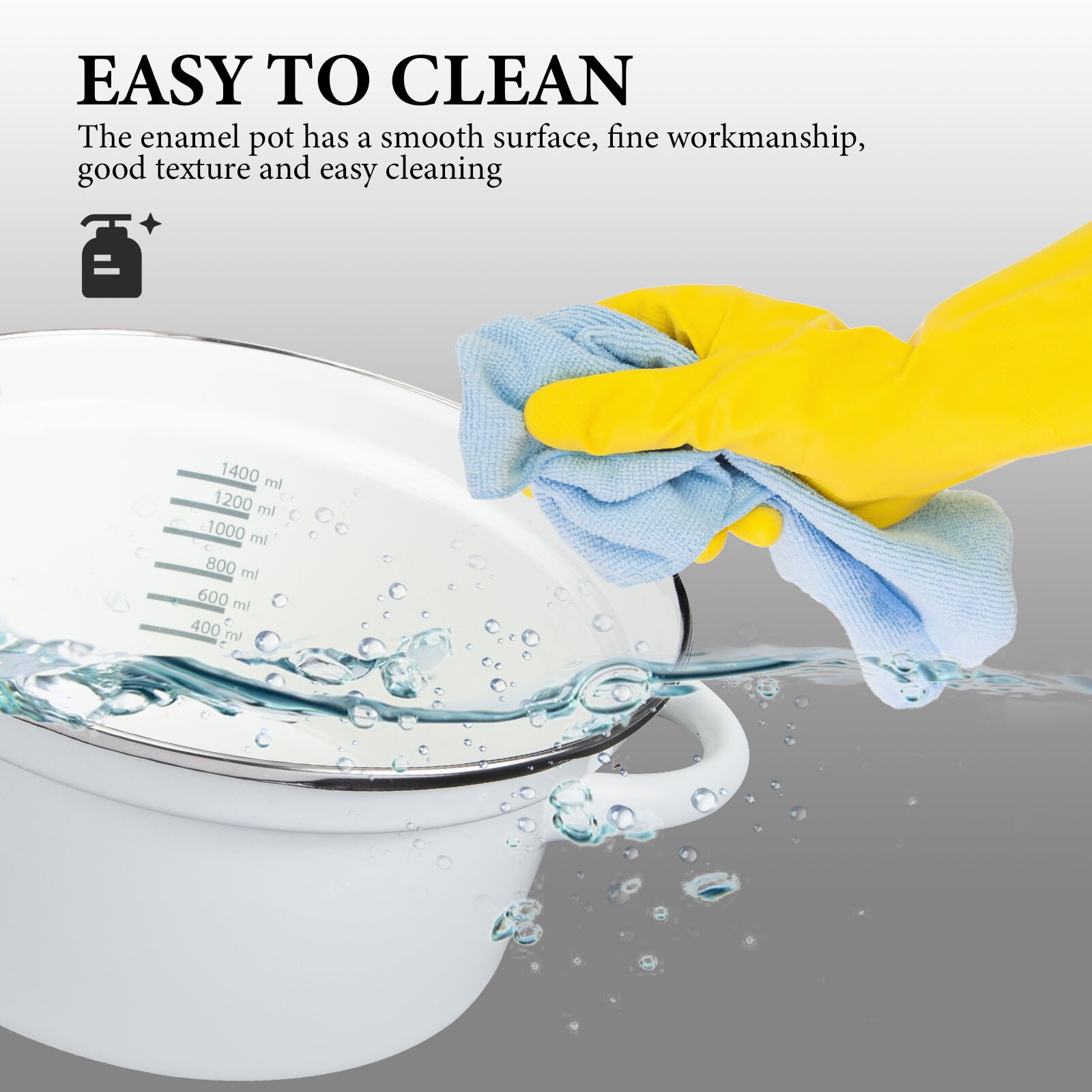 Household Stew Pot Enamel Stockpot Cooking Pot Clear Lid Stockpot for Kitchen