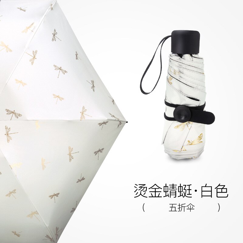50% pocket sun umbrella sun protection ultraviolet sunshade folding women small portable sunny rain dual-use umbrella: 8 bonesE