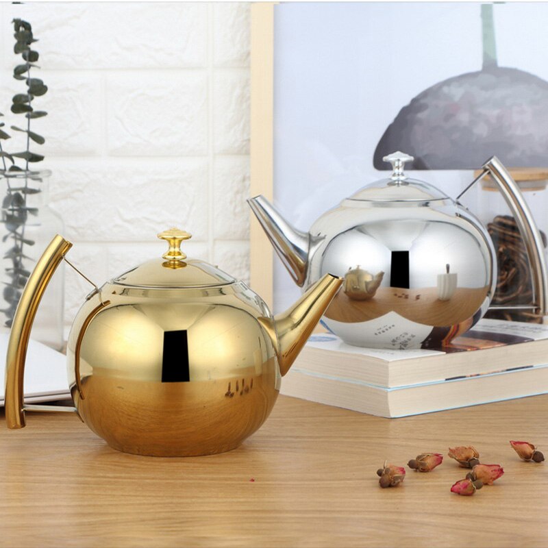 Thicker 304 Stainless Steel Water Kettle Tea Pot With Filter Hotel Coffee Pot Restaurant Induction Cooker Tea Kettle