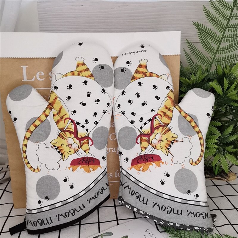 1Pc 18x33cm Baumwolle Bunte Gedruckt Backofen Handschuhe Backen Anti-Heißen Handschuh Pad Mikrowelle Isolierung Küche werkzeug: Stil 2