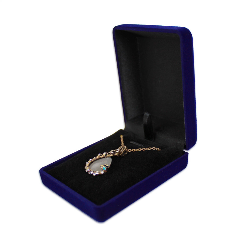 Gros noir velours mariage mariée bijoux collier pendentif boîte Colar boucles d'oreilles bibelot présentoir support organisateur: WHITE
