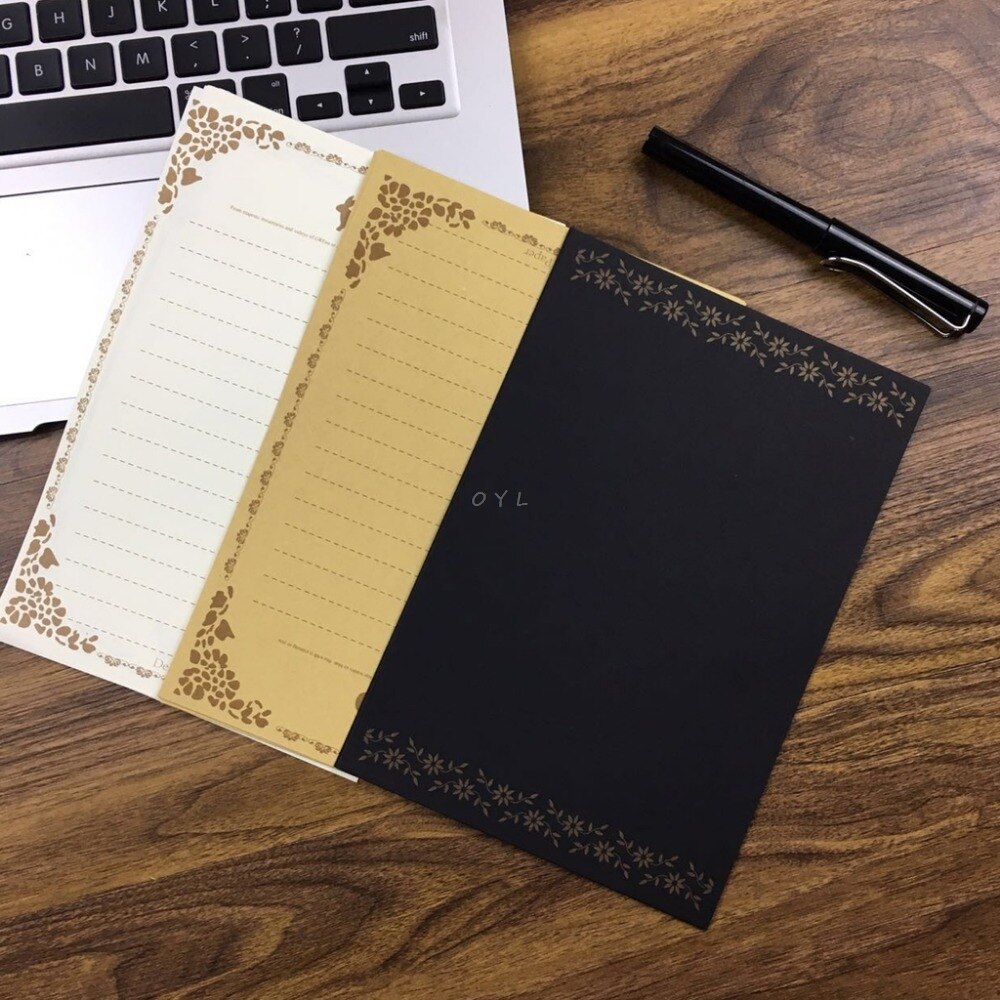 8 Sheets Vintage Retro Writing Stationery Paper Pad Note Letter Set