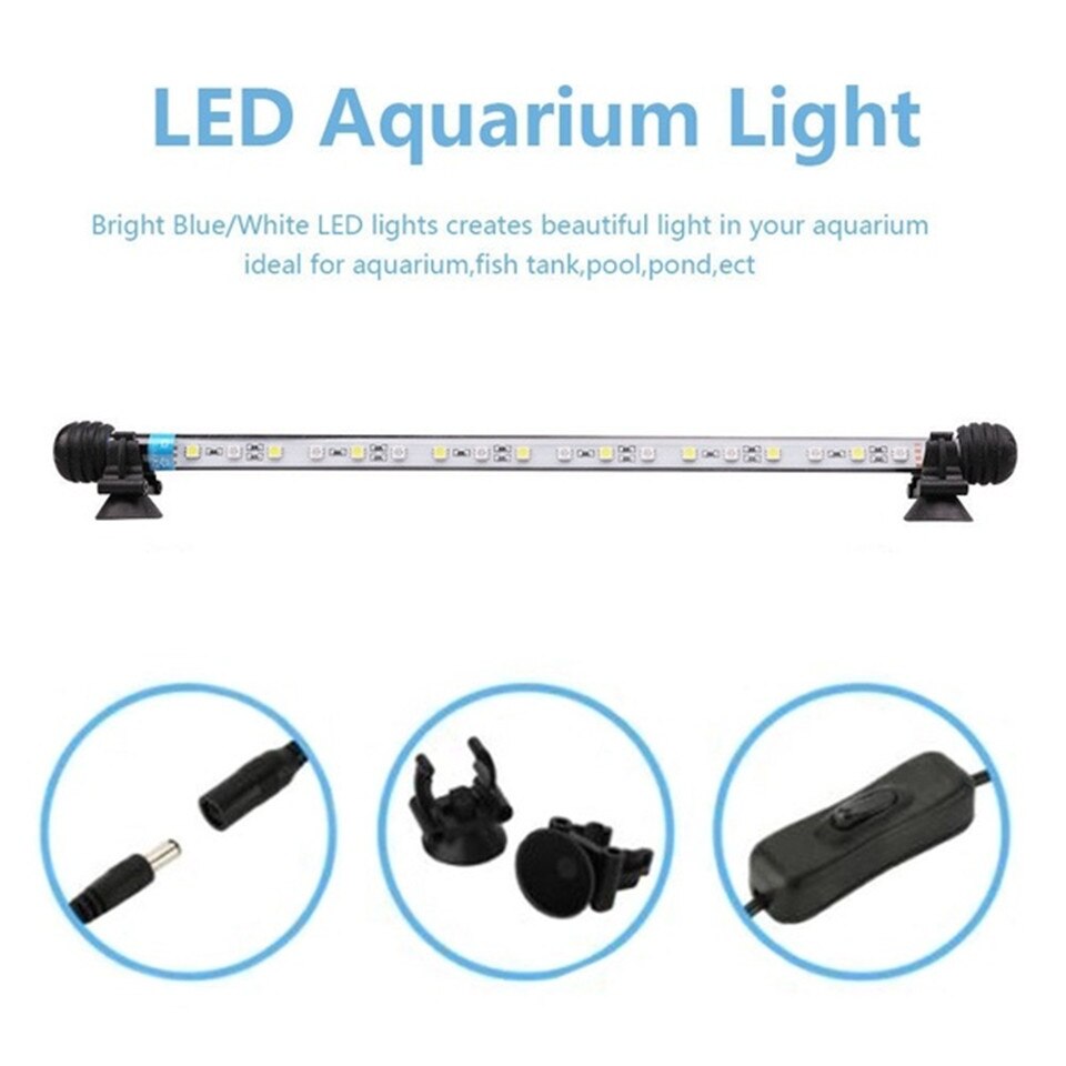 Gako 28CM Aquarium LED Bar Light with RGB Remote Control Aquarium for Fish Tank Amphibious Submersible LED Lamp Arowana Light