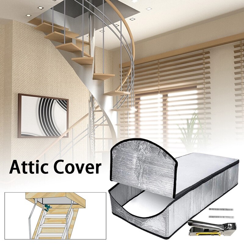 Ladder Dust-Proof Attic Staircase Insulation Cover Kit with Installation Tools Dustproof Seismic and Heat Insulation