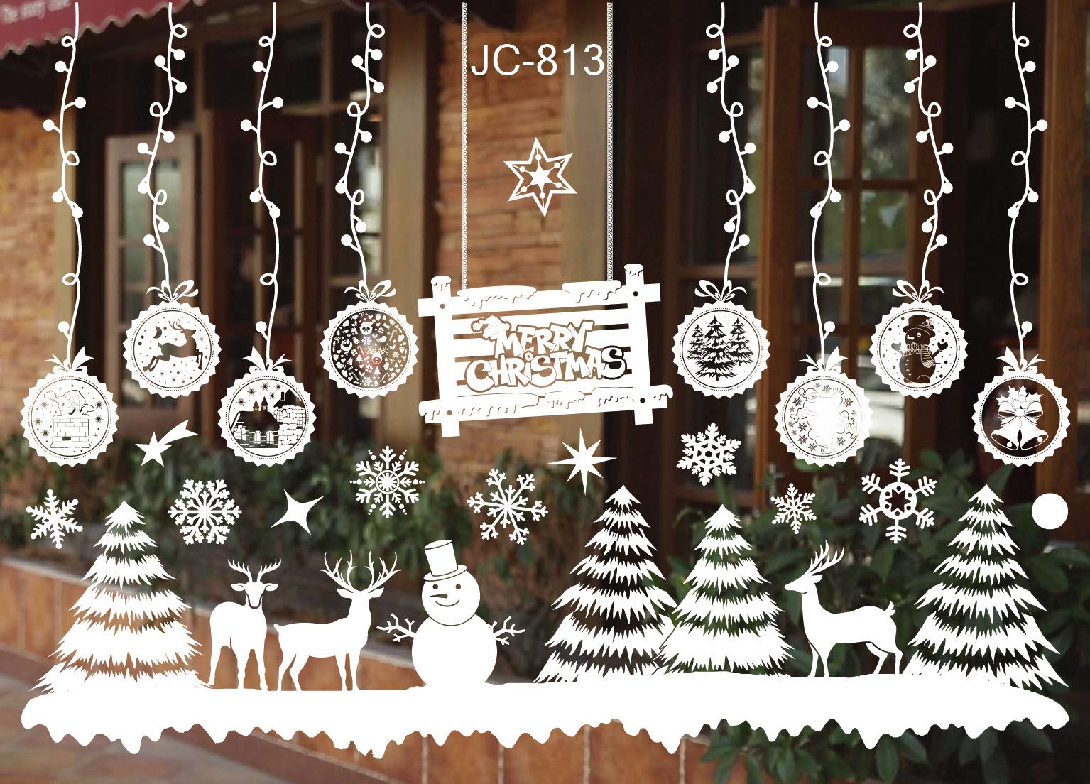 Xmas Christmas Window Decorations Stickers Snowflake Removable Home Decor US AG: Black