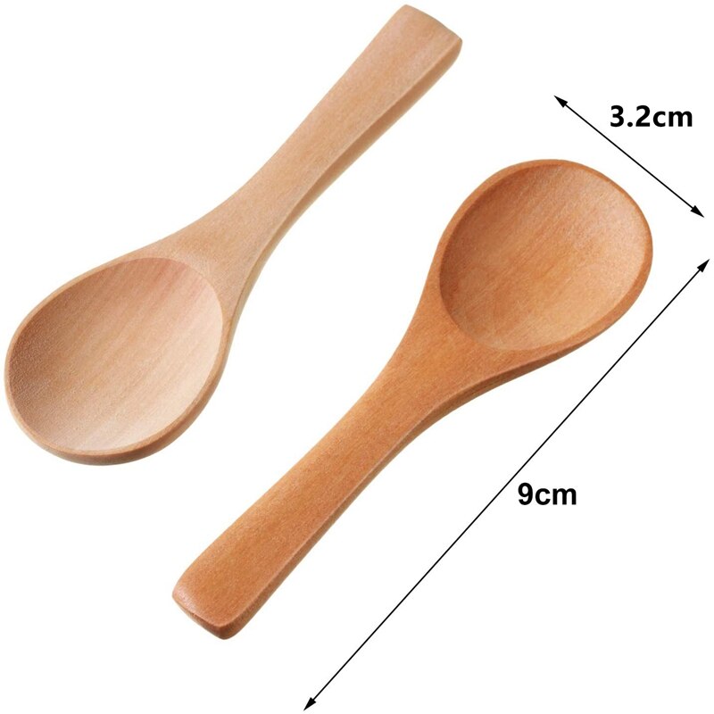 Kleine Holz Löffel Mini Verkostung Löffel Gewürze Salz Löffel für Küche Kochen Gewürz Öl Kaffee Tee Zucker 30Stck