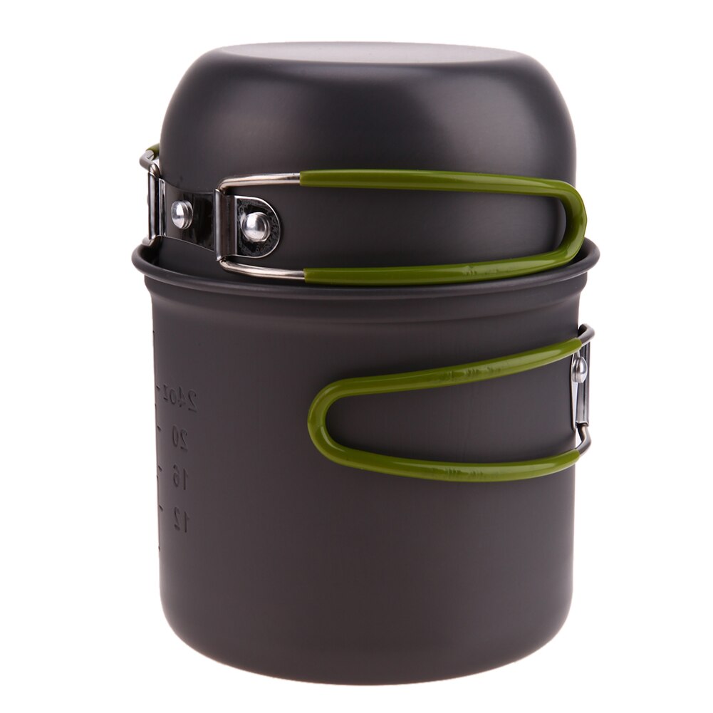 Camping Cookware Ultralight Utensils Outdoor Tableware Set Hiking Picnic Cooking Backpacking Camping Tableware Pot Pan 1-2person: A