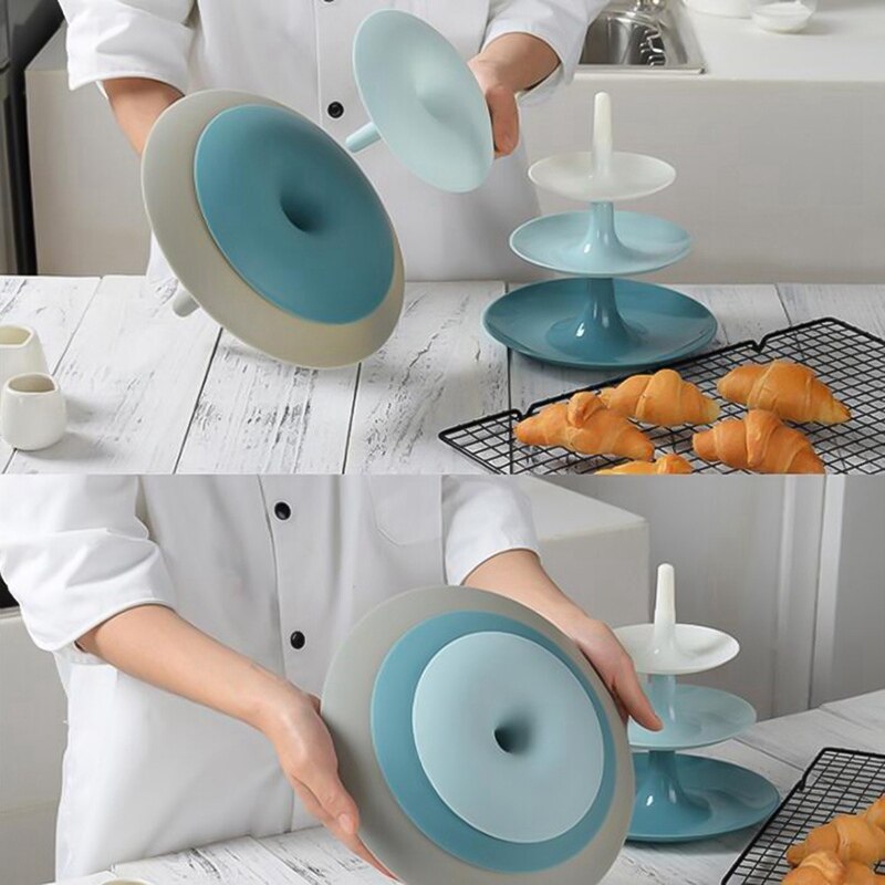 3 Tier Cake Stand Afternoon Tea Wedding Plates Party Tableware Bakeware Plastic Pastry Tray Display Rack Dessert Cake Stand