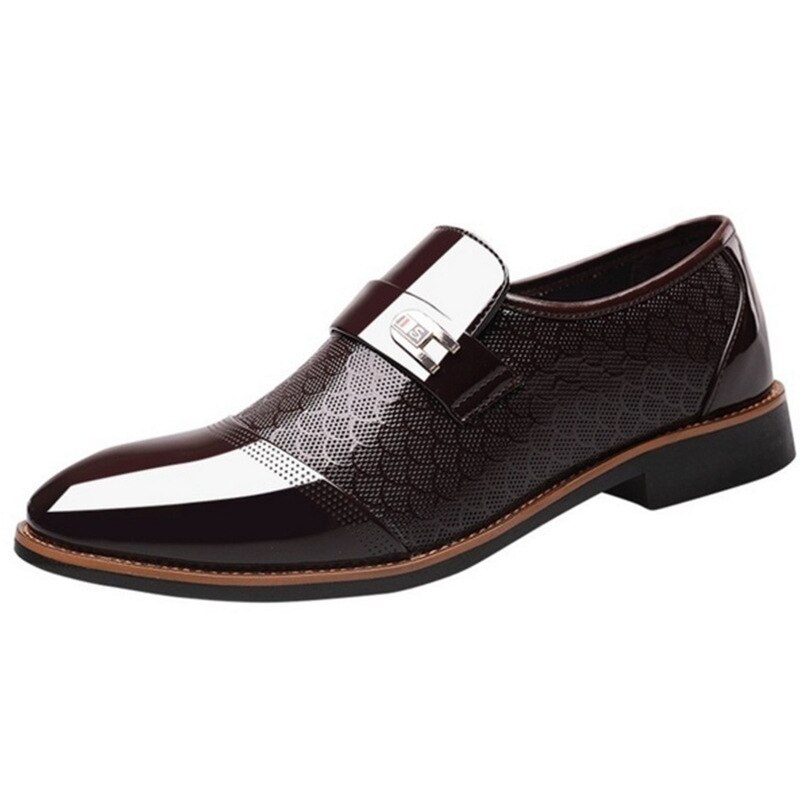 Heren formele schoenen oxfords knappe sociale bruiloft heren nette schoenen zapatos hombre vestir grote maat 38-48 aa-558: Bruin / 9.5
