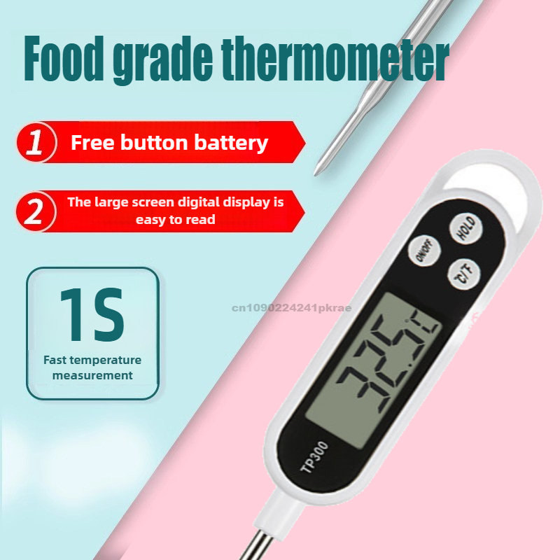 Probe Type Food Electronic Thermometer Kitchen Digital Thermometer for Meat Milk Cooking Food BBQ TP300 Temperature Gauge Tool