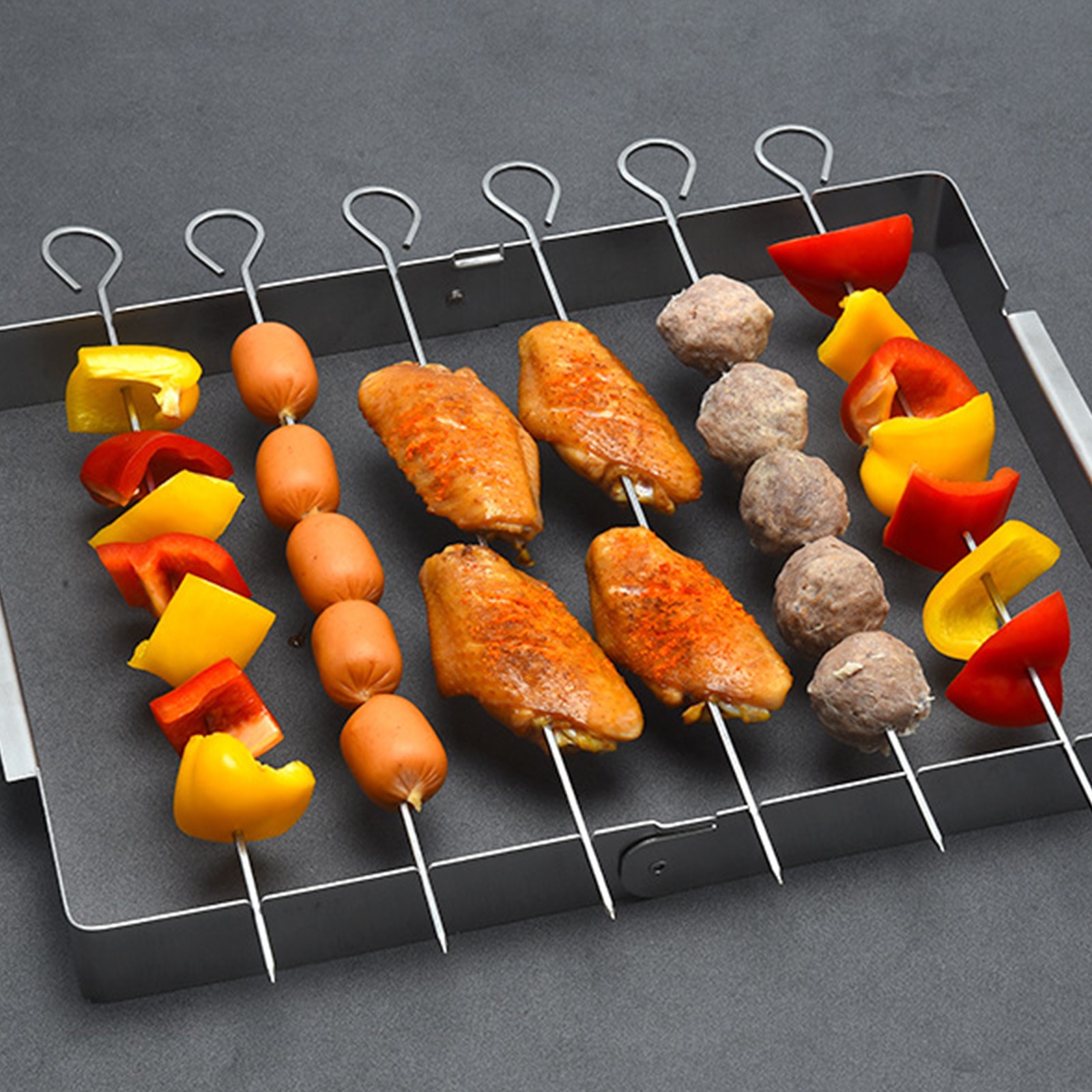 Edelstahl Spieße Shish Prämie BBQ Spieß Gestell Für Grillen Shish Kabob Und Spieße dauerhaft Faltbare Grill Gestell