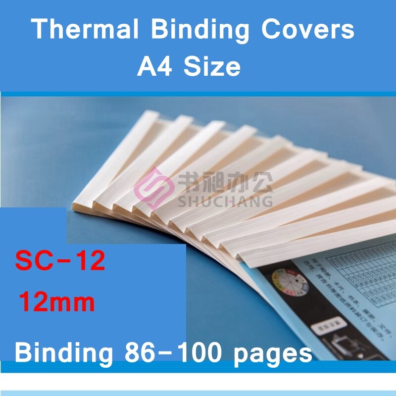 10 stk / parti sc -12 termisk bindingsomslag  a4 limbindingsomslag 12mm (85-100 sider) termobindende maskindæksel