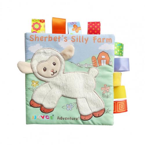 Stoffbuch für babys, cartoon-tierbücher, bissfestes materialbuch, intelligenzentwicklung, frühes lernspielzeug, vorlesen: D