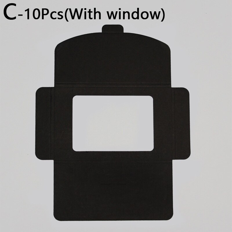 10pcs Kraft paper Envelope Box Window Bag Invitation Cards Packaging Wedding Party Favor Storage Bag: C