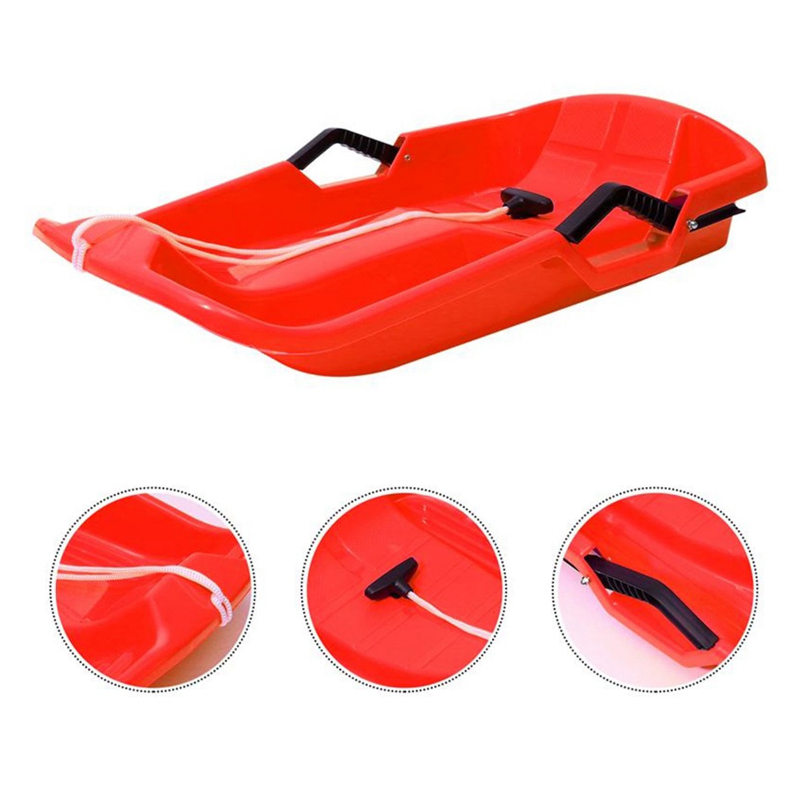 High Density Snow Downhill Sled Toboggan Bent Durable Sledge for Single Person Outdoor Winter Toy Sliding Boat Board Toboggan