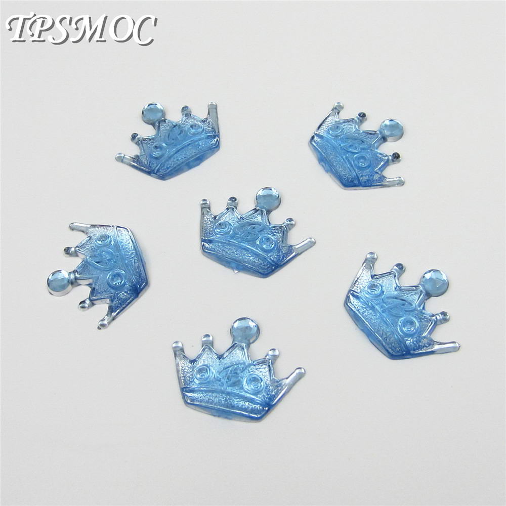 Babero de osito de peluche de estilo Pram, aplicación de diamantes de imitación acrílicos, decoración de , recuerdo de Baby Shower, dispersión de mesa, 100 Uds.: Crown 100pcs