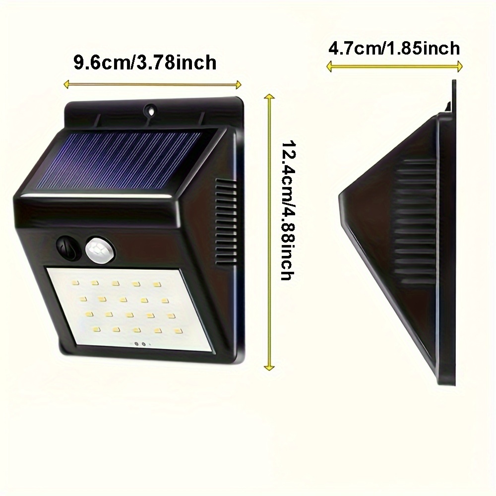 8 szt. Lamp Solarnych Zewnętrznych Bezprzewodowa Lampa Solarna z Czujnikiem Ruchu Wodoodporna na Zewnątrz do Drzwi Wejściowych, Podwórka, Garażu