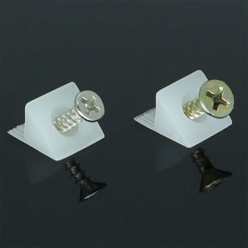 50 Pack Plastic Corner Bracket Furniture Mending Wedges with Screws Drawer Supports Fastener for Sagging Drawers