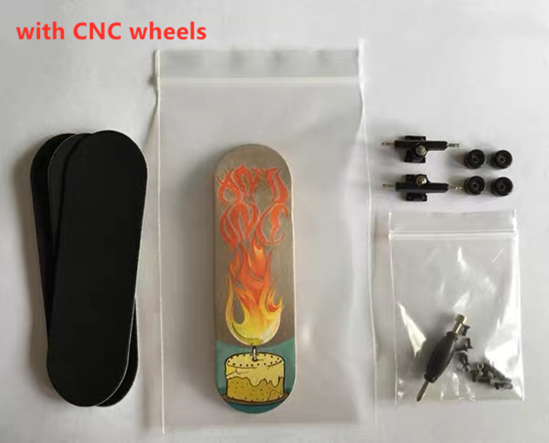 32mm Deck Complete Set Canadian Maple Wood Finger Skateboard With Heat Transfrom Printing: Default Title