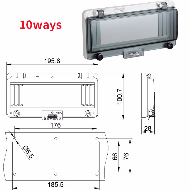 Circuit Breaker Transparent Waterproof Box Window Distribution Box Protect Window Cover Monitor Observation Window Switch Ip67: 10