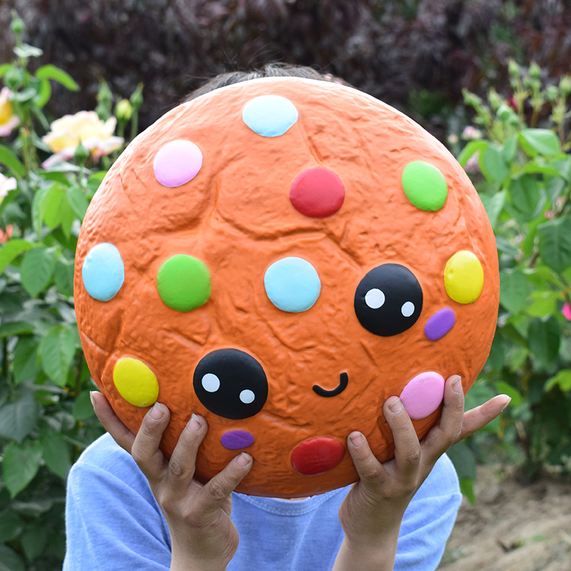28cm Colorful Jumbo Squishy Chocolate Bean Biscuits Cookie Squishi Toy Stress Relief Scented Squishies Slow Rising Food Toys