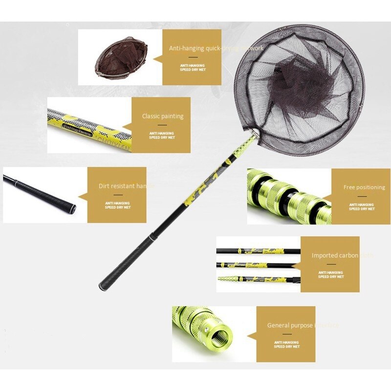 CHUIXIAN CX 3 mètres matériel de pêche Net pôle filet de pêche poisson atterrissage pliable télescopique poignée poignée maille Durable