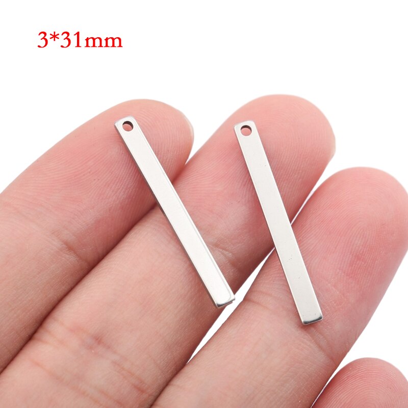 20 stuks roestvrijstalen rechthoekige metalen stempelplaten, labels, platte staafbedels, hangers, doe-het-zelf sieraden, 4 x 40mm 4 x 25mm 9 x 40mm: 331mm