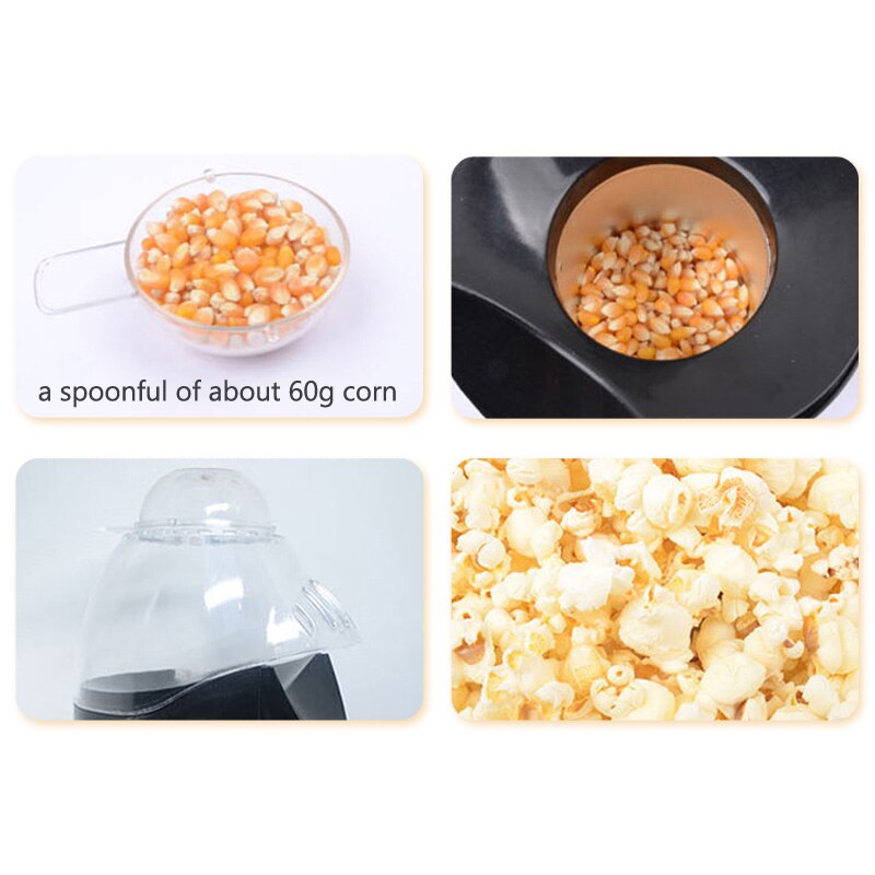 1200w 110v/220v bærbar elektrisk popcornmaskine luftpopcornfremstillingsmaskine køkken desktop mini gør-det-selv majsmaskine 40d