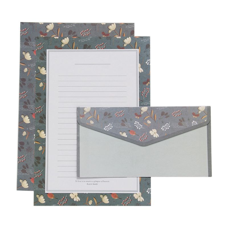 Beautiful Letter Paper Envelope Floral Cute Cartoon Set Letterhead Small Fresh
