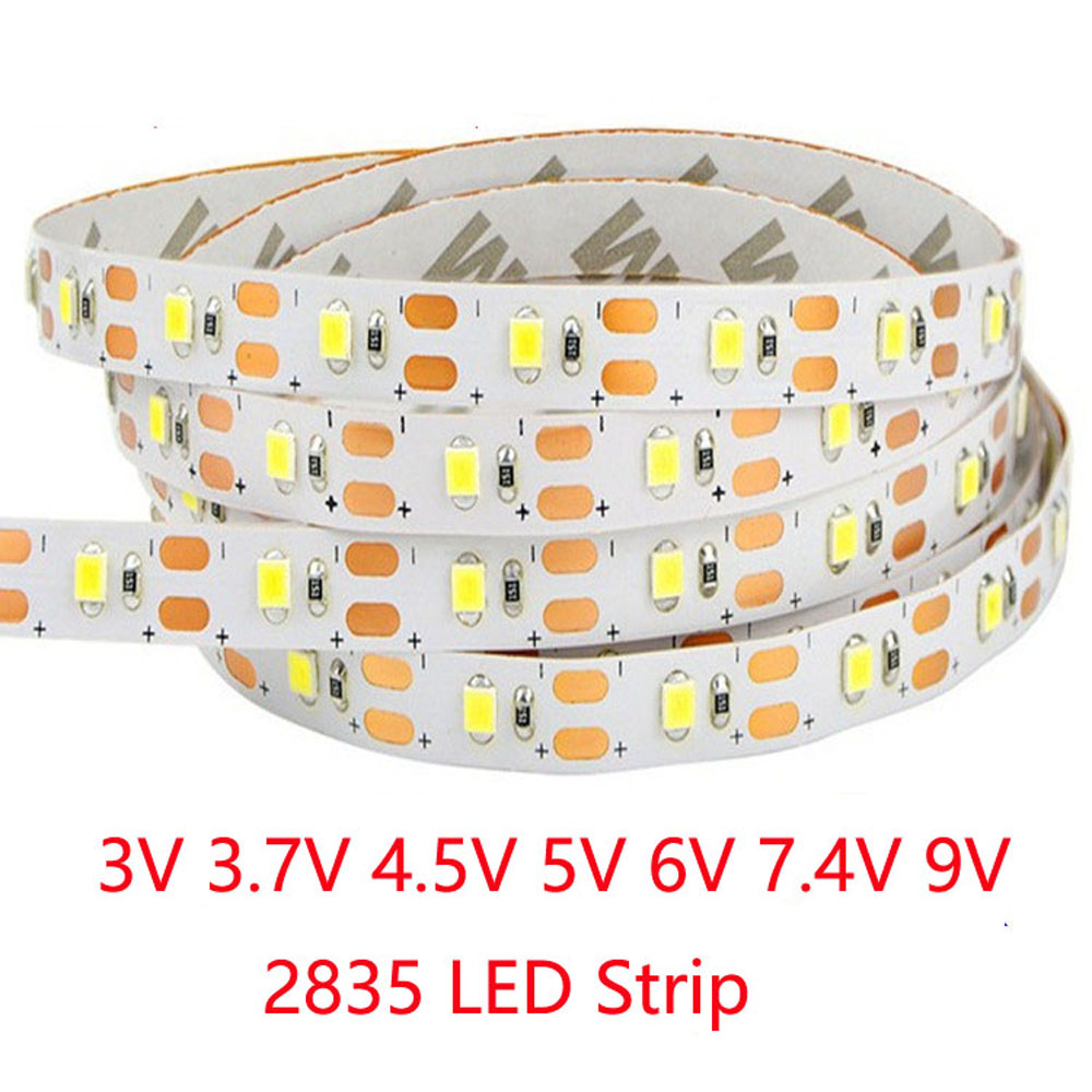 5m 3,7 V 3V 4,5 V 5V 6V 9V RGB tira de LED tira de espejo LED cinta suave barra KTV 2835 60 leds/m blanco cálido amarillo rosa