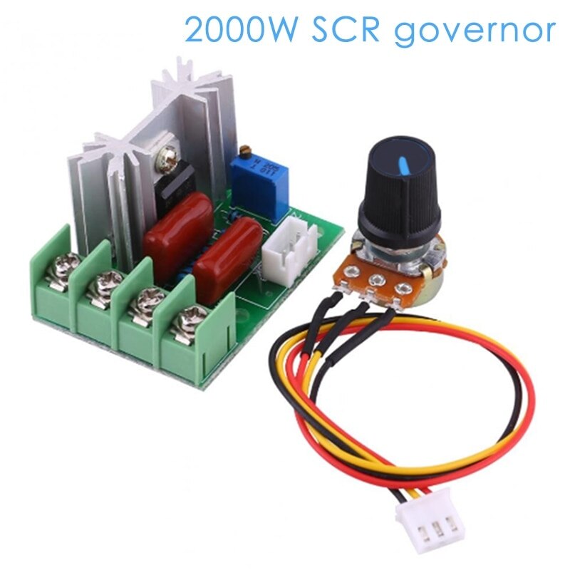 Spänningsregulator  ac 220 vregler led dimmen dimmer 2000w motorvarvtalsregulator modul m / potentiometer