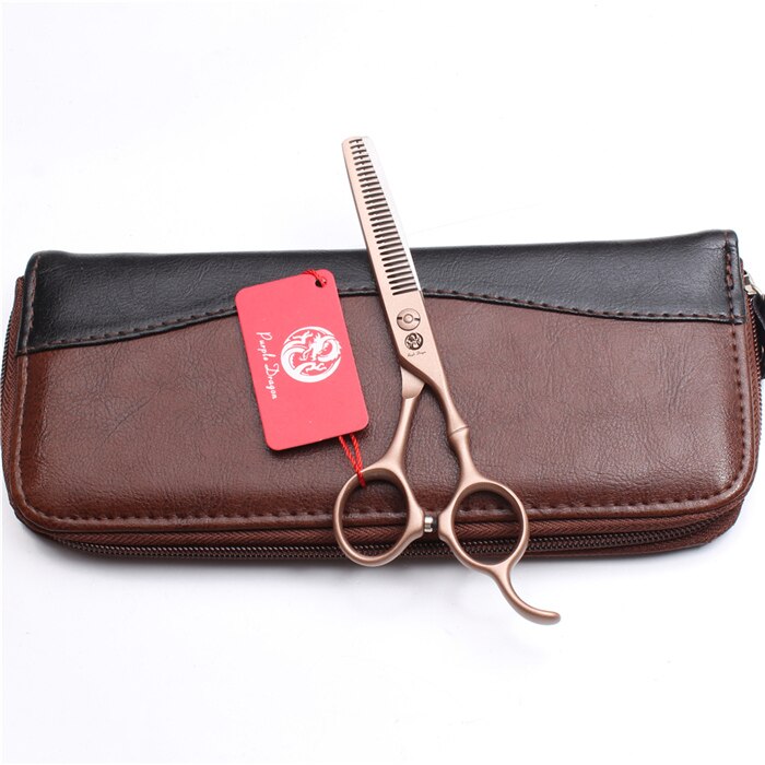 6In. 17.5cm 440C Purple Dragon Rose Gold Hairdressing Scissors Thinning Shears Cutting Scissors Hair Scissors Z9030: Z9030 Jin T 6YY