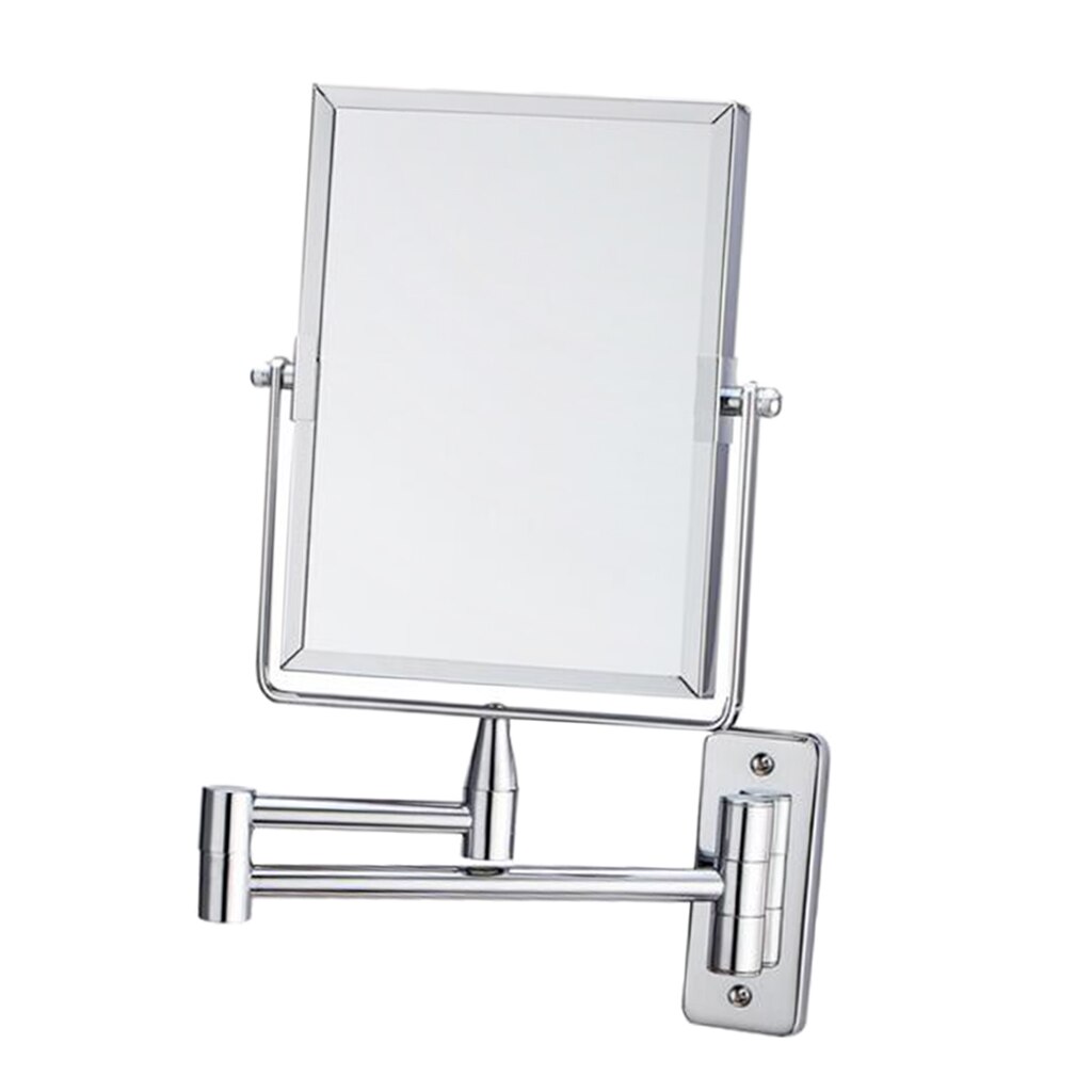 8'' Square Double Sided Swivel Shaving 1X/2X Magnifying Mirror for Hotel Salon