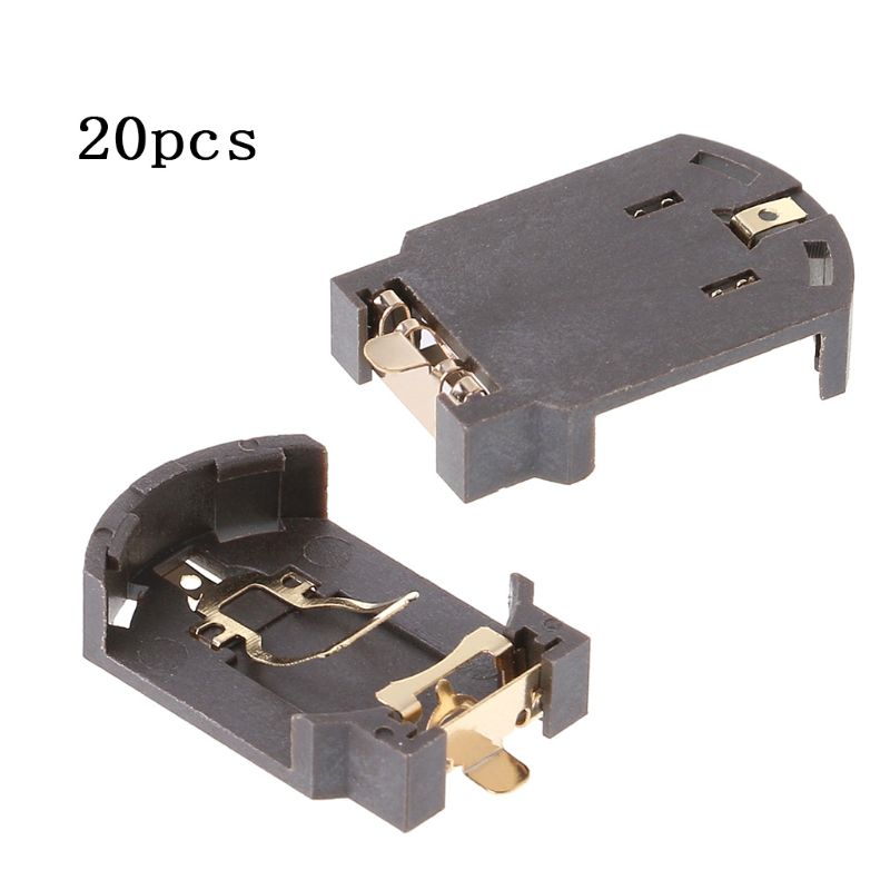 20 stk plasthus  cr2032 smd knapcelle batteri fatning holder fatning kuffert